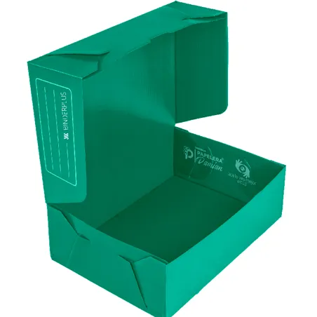 Cajas archivo oficio plasticas Binderplus 12cm tapa volcada