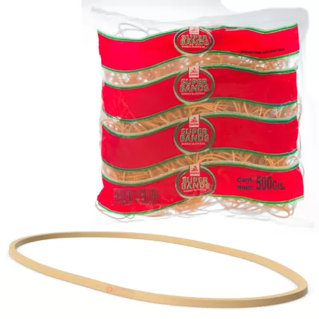 Banditas elasticas 100% latex Super Bands largas bolsa 500gr Nº80