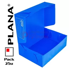 Cajas Archivo Plástico A4 12cm PLANA 705 tapa volcada Pack x25