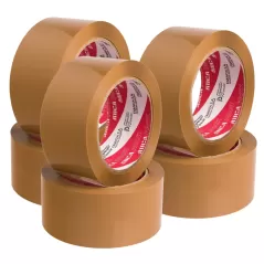 Cinta embalaje AUCA 48mm 100 metros adhesiva polipropileno Pack de 6 unidades Marron