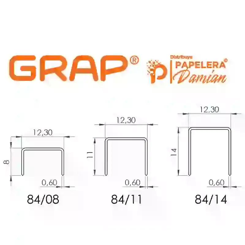 Grampas Grap 84/11 para Engrapadora neumatica clavadora engrapadora manual para tapizar engrapadora eléctrica Caja de 12500 unid