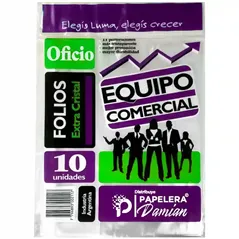 Folios oficio transparentes polipropileno blister x10u extra cristal 11 perforaciones