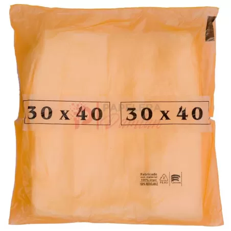 Bolsas Camiseta 30x40 Blanca Naranja