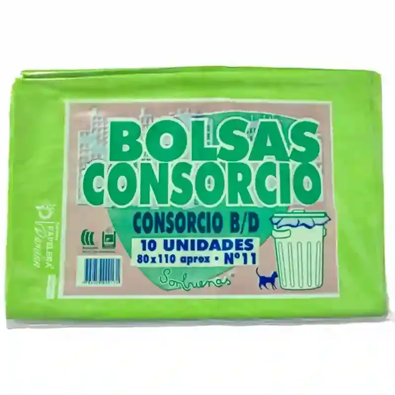 Bolsa de consorcio verde 80x110 basura residuo reciclaje 10u