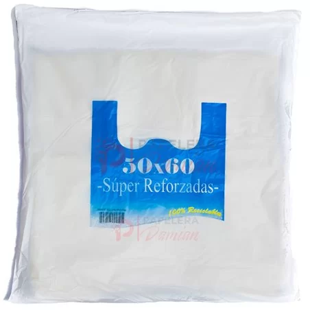 Bolsas Camiseta 50x60 Grandes Blancas Mamut alta densidad reforzada