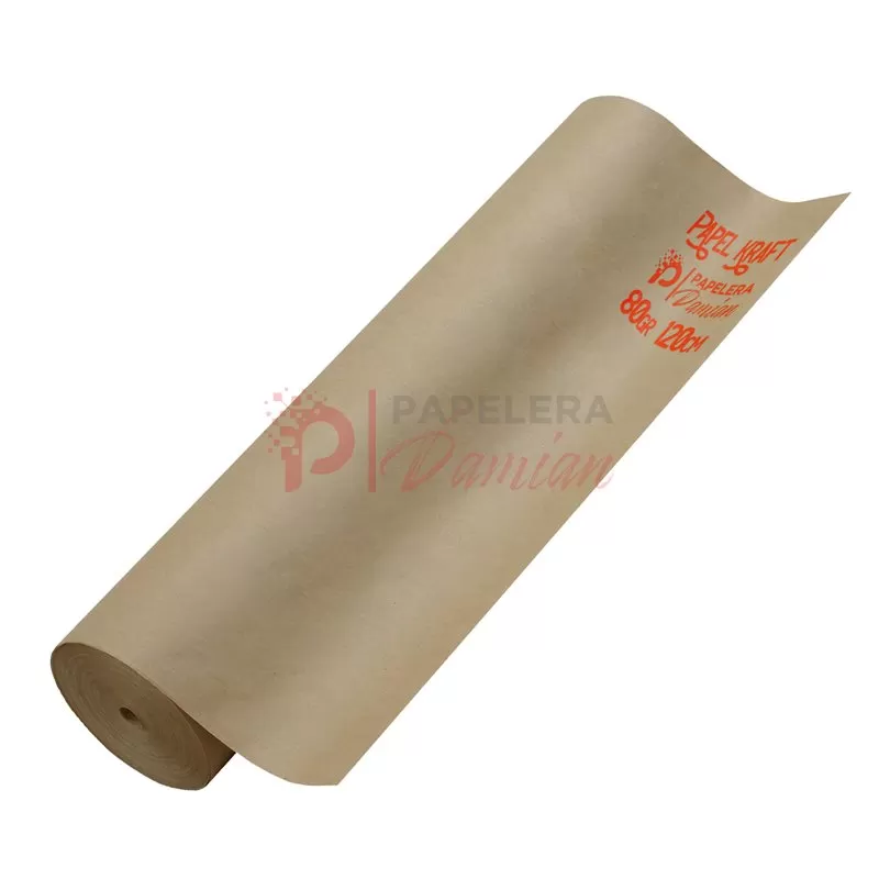 Papel Kraft - madera 80gr grueso bobina rollo 120cm 1.20mt