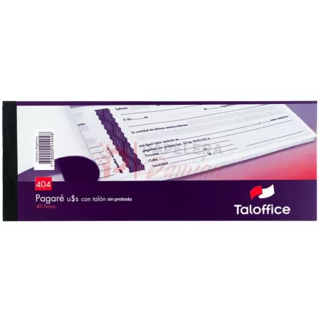 Pagare en dolares sin protesto Tal-Office 404 40 hojas con talon