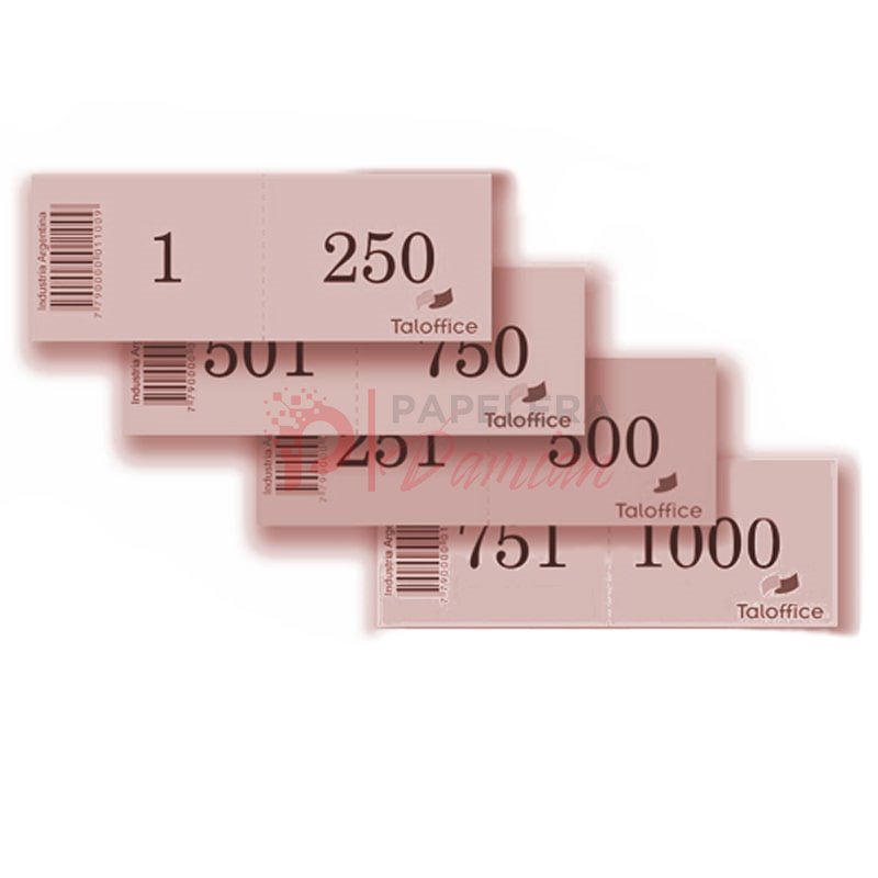 Talonario guardarropa 1-1000 Numero Rifa Control Sacanumero