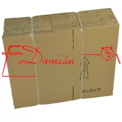 Caja cartón corrugado reforzadas 35x25x25 pack de 25 unidades 100 libras